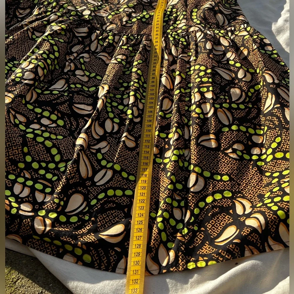 A.L.C. Alexandria Cutout Midi Dress Brown & Tan Flounce Elegant Occasion Dress - Picture 7 of 8